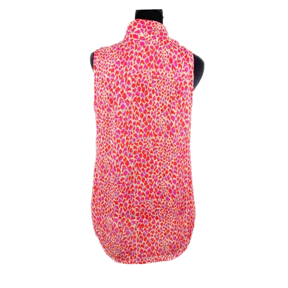 CAbi Wmns S Sleeveless Collared Button Down Red Purple 3270 Heartbreaker Blouse - Picture 9 of 9